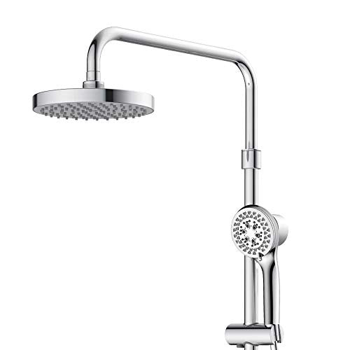 Lanikai Rain Shower Head with Handheld Spray Combo - 1028-CH-1.8GPM, Polished Chrome - 8" Rain Showerhead with Handheld Sprayer, 3 Spray Jets, 5-Function Rainfall Shower Head with Hose, 1.8 GPM - color: Polished Chrome, size: 1.8 GPM