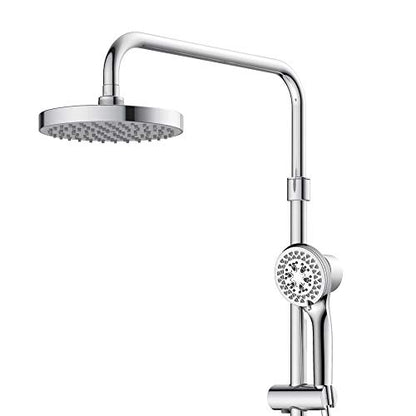 Lanikai Rain Shower Head with Handheld Spray Combo - 1028-CH-1.8GPM, Polished Chrome - 8" Rain Showerhead with Handheld Sprayer, 3 Spray Jets, 5-Function Rainfall Shower Head with Hose, 1.8 GPM - color: Polished Chrome, size: 1.8 GPM