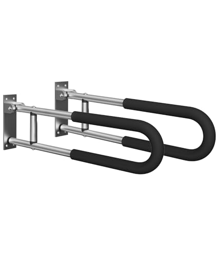 Handicap Grab Bars Rails 23.6 Inch Toilet Handrails Bathroom Safety Bar Hand Support Rail Handicapped Handrail Accessories for Seniors Elderly (23.6inch-2pc) - size: 24inch-2pc