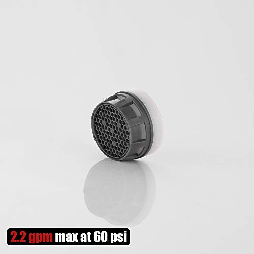 JQK Faucet Aerator, 2.2 GPM Flow Retrictor Insert Faucet Aerators Replacement Parts Bathroom 3 Pack, JR Junior Size, FAJ22-P3