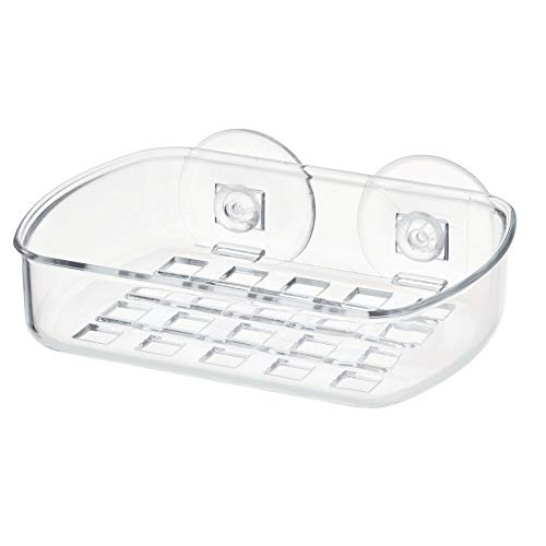 iDesign BPA-Free Plastic Suction Bar Soap Dish - 5.25" x 4" x 2", Clear,19600 - color: Clear