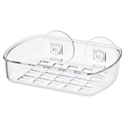 iDesign BPA-Free Plastic Suction Bar Soap Dish - 5.25" x 4" x 2", Clear,19600 - color: Clear