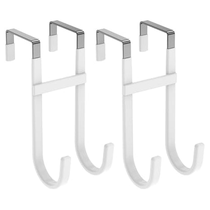 Over The Door Hooks, 2 Pack Dual-Hook 5" Long Door Hangers with Non-Slip PVC Coating for Clothes, Hats, Towel, Bags for Bathroom Bedroom Kitchen, Fits Most 1.2" - 1.4" Width Interior Doors - style: 2 Pack Style