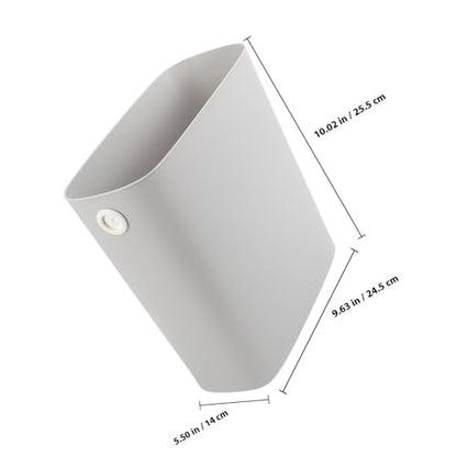 Garbage Can Plastic Trash Bucket Narrow Space Wastebasket for Bathroom Kitchen Bedroom Home Use 1pcs Light Gray