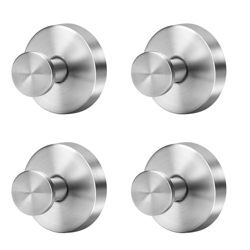 Shower Suction Cup Hooks, 4 Pack Stainless Steel No Drill Hooks | Waterproof suction hooks for shower, bathroom wall, kitchen, glass, mirror and tile surfaces, perfect for towels, robes - color: silver-4pcs