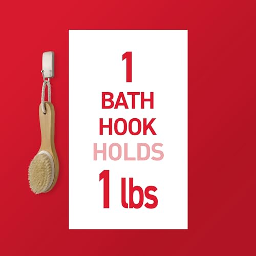 Command Small Bath Hook, Holds up to 1 lb, 1 Satin Nickel Shower Hook with 2 Water Resistant Strips, Damage-Free Bathroom Organization - color: Satin Nickel, size: 1 Pack