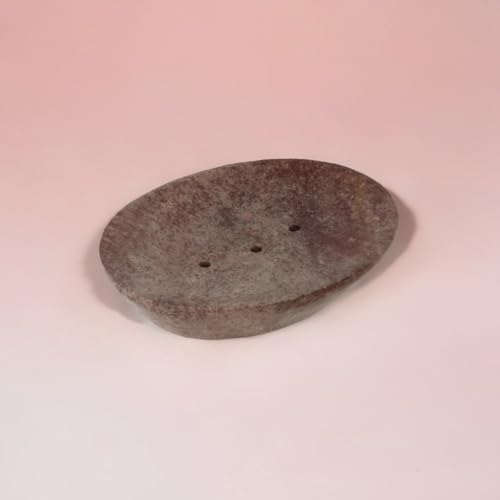 Ajuny Brown Self Draining Soap Dish, Waterfall Stone Soap Saver Tray Holder | Sloped Surface Channels Excess Moisture Away to Keep Bars Dry Durable Easy Clean Accessory for Showers Tubs and Kitchens - color: Brown