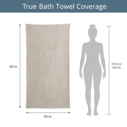 Pure 100% Linen Bath Towel - 30x60-inch Lightweight Travel Towel - Linen Beach Towel Waffle Weave Quick Dry Hair Towel - Thin Towels for Bathroom - color: Natural Linen, size: Bath Towel