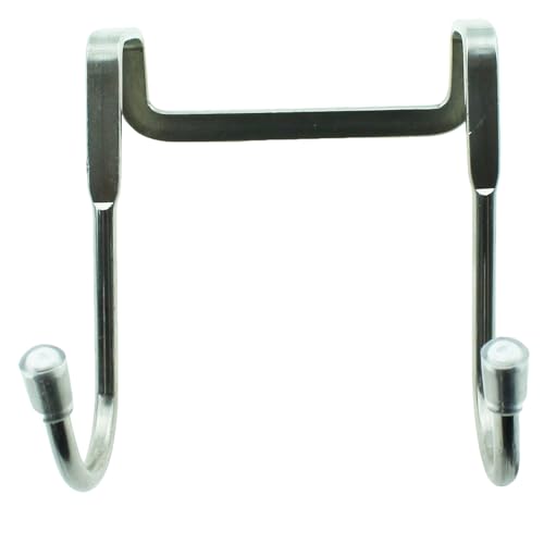 TAODAN 2PCS SUS 304 Stainless Steel Double S Hook Heavy Duty Adjustable Shower Door Cabinet Towel Hook Storage Hook Suitable for Towel Coat Bathrobes Umbrella Rack