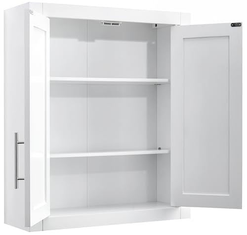 Crosley Furniture Savannah 2-Piece Wall Storage Cabinet, Cabinets for Laundry, Bathroom, Kitchen, White - color: White, style: 2-Piece Kitchen Cabinet