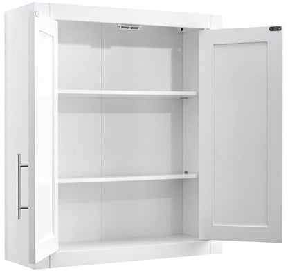 Crosley Furniture Savannah 2-Piece Wall Storage Cabinet, Cabinets for Laundry, Bathroom, Kitchen, White - color: White, style: 2-Piece Kitchen Cabinet
