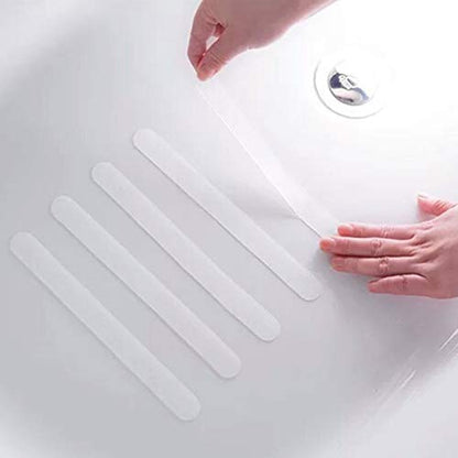 6pcs 20x2cm Anti Non Slip Bath Mat Grip Stickers Shower Strips Flooring Anti Strips for Floor Roll Bathtub for Textured Tub Bathroom for Toilet Bathtub Sticker Wall Decor