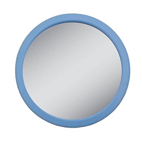Zadro 3.75" Dia. Compact Mirror 12X Travel magnifying Mirror 18 Strong Suction Cup Wall Mounted Makeup Mirror for Shower - color: Blue, size: 4"L x 4"W
