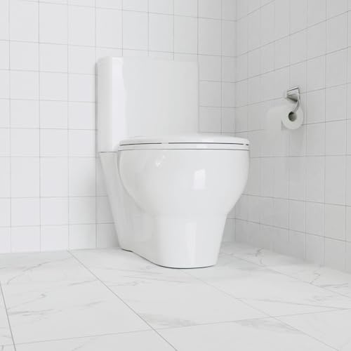 White Elongated Toilet Seat with Slow-Close Lid, Durable Plastic Construction, Stain-Resistant Surface, Quick-Release Hinges & Easy-Clean Design for Fast Installation