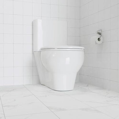 White Elongated Toilet Seat with Slow-Close Lid, Durable Plastic Construction, Stain-Resistant Surface, Quick-Release Hinges & Easy-Clean Design for Fast Installation