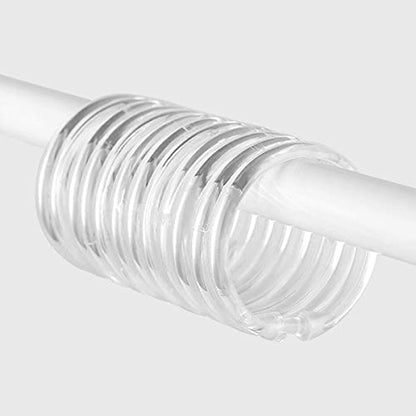 12 Piece Plastic Basic Locking Round Hook Easy Gliding Shower Curtain Rings Fits All Standard Size Shower Rods (Clear) - color: Clear