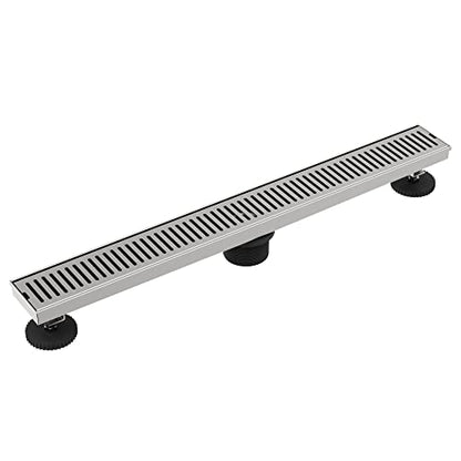 VIGO Elan 24 in. Linear Shower Drain in Brushed Nickel - VG07002BN - color: Brushed Nickel, size: 24 in.