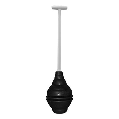 Korky 99-4A 99-1AM Beehive Max Universal Fits All Old and New Powerful Plunge-Easy Grip T-Handle-Made in USA Toilet Plunger, Black - style: Non-Adjustable Handle