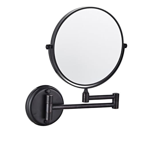 Vanity Mirror,Bathroom Mirror,8" Magnification Wall Mount Swing Arm Mirror. Two-Sided Regular & Magnification. Brushed Brass Finish.,3X,Matt Black - color: Mattblack, size: 3X