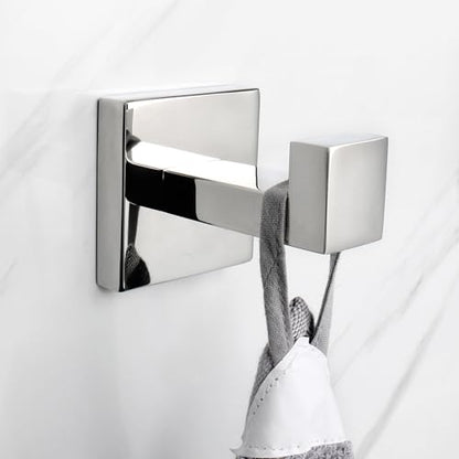 NearMoon Bath Towel Hooks -SUS304 Stainless Steel Square Clothes Robe Hooks Hanger, Heavy Duty Coat Hooks for Bathroom Livingroom Hotel Kitchen Garage, Wall Mounted (4 Pack, Chrome Finish) - color: Chrome Finish