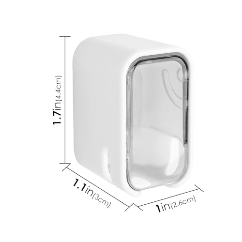 4 Pack Toothbrush Holders for Bathrooms Shower, Wall Mount Toothbrush Organizer with Cover, Self Adhesive Electric Toothbrush Storage, Quick Dry Toothbrush Hanger (Grey) - color: Grey
