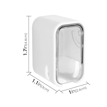 4 Pack Toothbrush Holders for Bathrooms Shower, Wall Mount Toothbrush Organizer with Cover, Self Adhesive Electric Toothbrush Storage, Quick Dry Toothbrush Hanger (Grey) - color: Grey