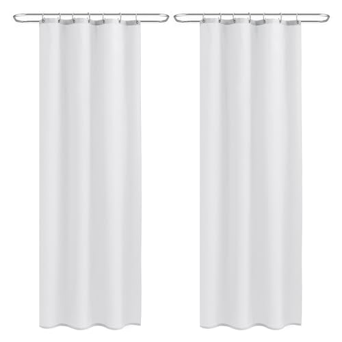 Nasitos Fabric Shower Curtain Liners with Magnets 2 Pcs 36X72 Inch White | Washable & WaterResistant Fabric Bath Shower Liners for Narrow Stall, Stand Up Shower Stall, RV, Camper - color: White, size: 36"W x 72"L (Pack of 2)