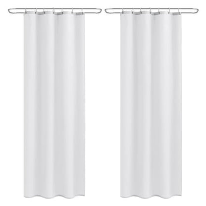 Nasitos Fabric Shower Curtain Liners with Magnets 2 Pcs 36X72 Inch White | Washable & WaterResistant Fabric Bath Shower Liners for Narrow Stall, Stand Up Shower Stall, RV, Camper - color: White, size: 36"W x 72"L (Pack of 2)