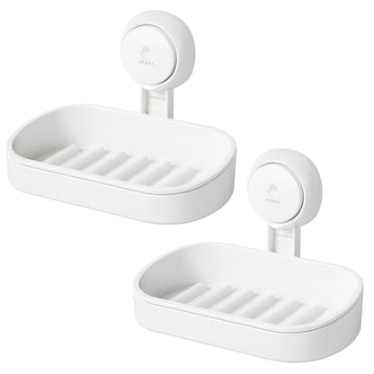 Soap Holder, Soap Dish for Shower, Suction Cup Bar Soap Holder | 2 Set Soap Bar Holder for Shower, Wall Mounted Self Draining, NO Drill Sponge Holder for Bathroom, Bathtub Kitchen Sink - style: 2 tiers