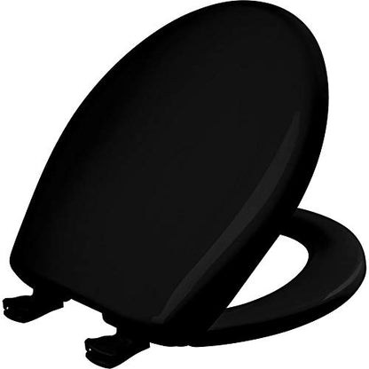 Bemis Classic Colors Slow Close Toilet Seat, Easy Clean Hinges and Durable Plastic Seat, Made in USA, Round, Black - color: Black, size: Round