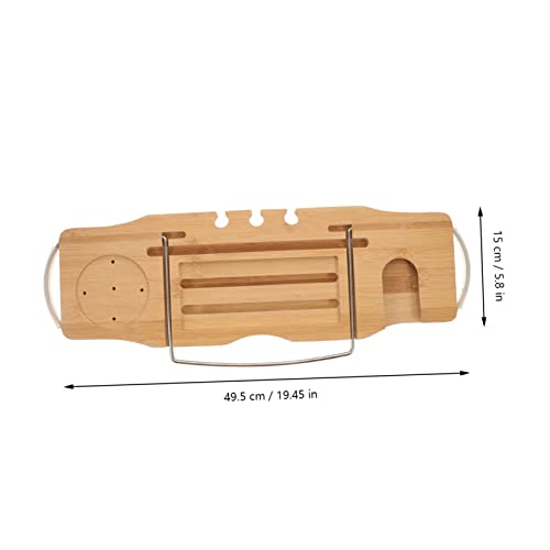 MAGICLULU Bathtub Storage Rack Bamboo Bathtub Tray Expandable Tub Organizer Bath for Bathroom