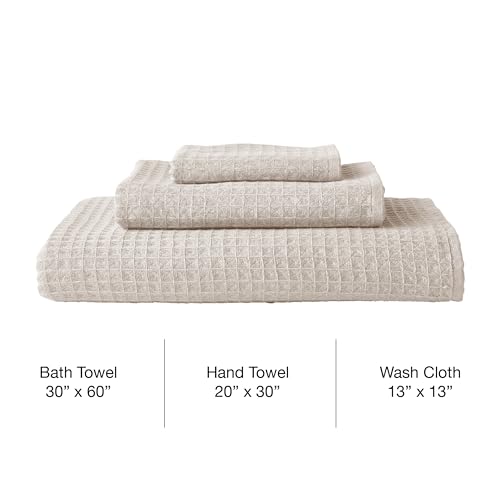 UCHINO Waffle Twist Cotton Bath Towel Absorbent Quick Dry 30x60 Linen 1 Pc - color: Linen, size: Bath Towel