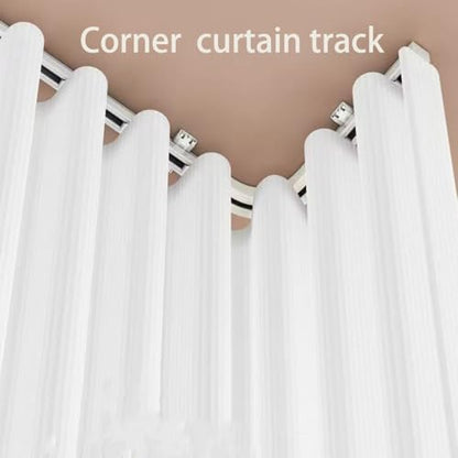 Corner Curtain Track, Curved Ceiling and Wall Rail for Curtains, Room Divider, Shower, Hospital, 108in Heavy Duty Slide Rod for Renter, RV - size: 108in curtain track wall&ceiling mount