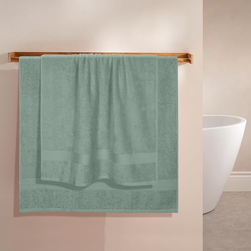 BOUTIQUO Cotton 2 Pack Oversized Bath Towel Set, Large Bath Towels 27x54, Ultra Soft, Absorbent, Compact, Quick Drying and Lightweight, Eco-Friendly and 100% Recyclable Towel Set - Jade - color: Jade, size: Bath Towel - Pack of 2