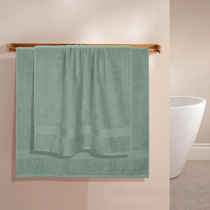 BOUTIQUO Cotton 2 Pack Oversized Bath Towel Set, Large Bath Towels 27x54, Ultra Soft, Absorbent, Compact, Quick Drying and Lightweight, Eco-Friendly and 100% Recyclable Towel Set - Jade - color: Jade, size: Bath Towel - Pack of 2