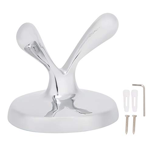 Ymiko Stainless Steel Coat Towel Hanger Wall Mounted Hooks Double Robe Hook Holder for Bathroom Living Room