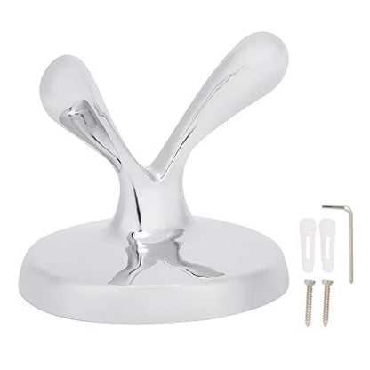 Ymiko Stainless Steel Coat Towel Hanger Wall Mounted Hooks Double Robe Hook Holder for Bathroom Living Room