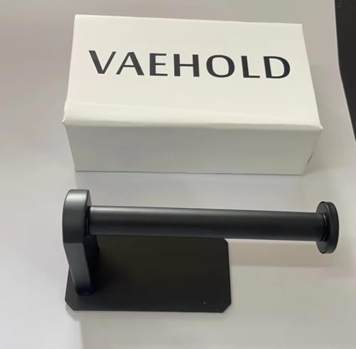 VAEHOLD Self Adhesive Toilet Paper Holder Kitchen Washroom Adhesive Toilet Roll Holder No Drilling for Bathroom Stick on Wall Stainless Steel Brushed Black - size: Simple Black