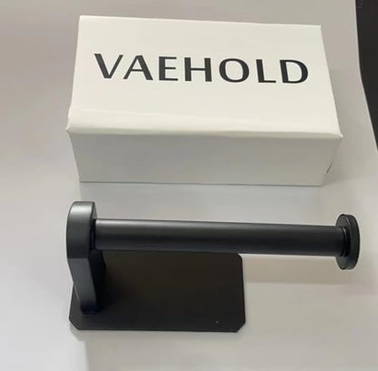 VAEHOLD Self Adhesive Toilet Paper Holder Kitchen Washroom Adhesive Toilet Roll Holder No Drilling for Bathroom Stick on Wall Stainless Steel Brushed Black - size: Simple Black