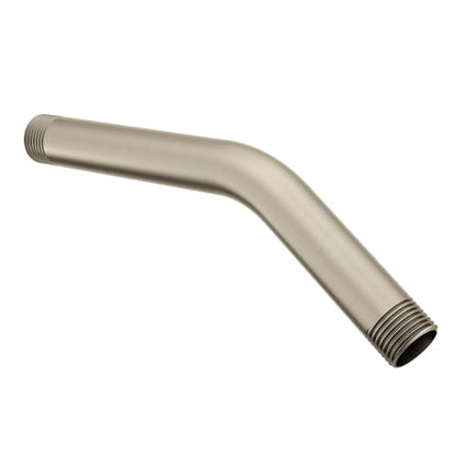 Moen Brushed Nickel Standard Shower Arm with 1/2-Inch Universal Threads, 8-Inch, 123815BN | 8" extended reach, universal 1/2" threads, brushed nickel finish, durable metal build, standard shower fit - color: Brushed Nickel, size: 8 Inch