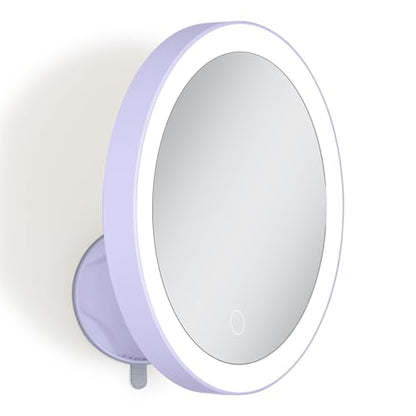 Zadro Wall-Mounted Suction Cup Mirror With 10X Magnification And LED Lighting - color: Lavender