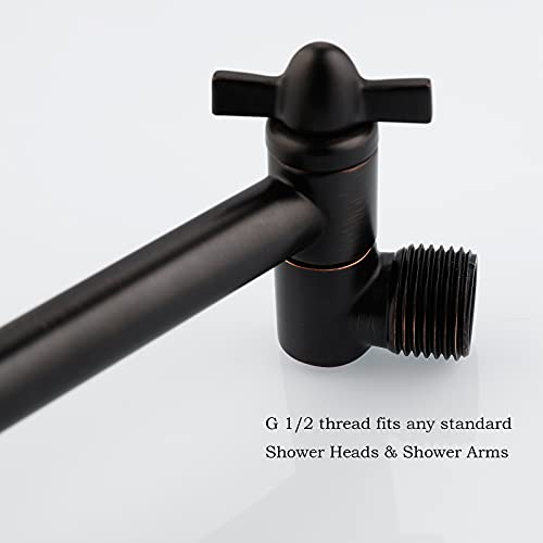 Shower Extension Adjustable Height and Angle Shower Head Extension Arm for Rain Shower Head, Shower Arm Extender Hardware (Oil Rubbed Bronze, 8 Inch) - color: Oil Rubbed Bronze, size: 8 Inch