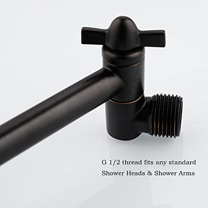 Shower Extension Adjustable Height and Angle Shower Head Extension Arm for Rain Shower Head, Shower Arm Extender Hardware (Oil Rubbed Bronze, 8 Inch) - color: Oil Rubbed Bronze, size: 8 Inch
