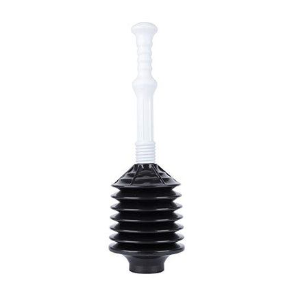 JS Jackson Supplies Professional Bellows Accordion Toilet Plunger, High Pressure Plunge Removes Heavy Duty Clogs from Bathroom Toilets, All Purpose Power Plunger, White & Black - color: White/Black