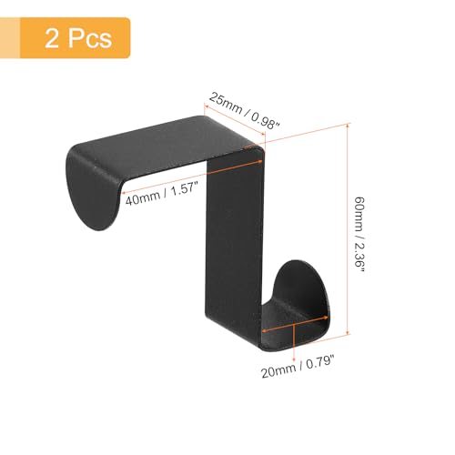 uxcell Over The Door Hooks,2pcs - Stainless Steel Door Hangers Hooks, S-Shaped Double Hooks for Hanging Clothes, Hats, Towels (Black) - color: Black