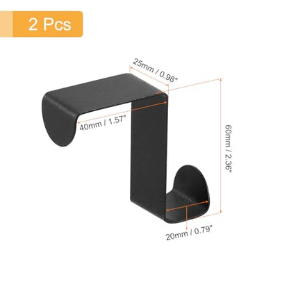uxcell Over The Door Hooks,2pcs - Stainless Steel Door Hangers Hooks, S-Shaped Double Hooks for Hanging Clothes, Hats, Towels (Black) - color: Black