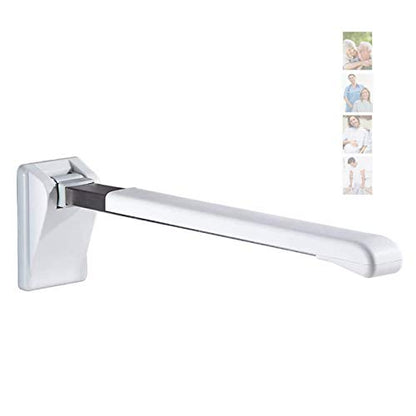 Flip Up Grab Bars for Bathroom, Handicap Rails ?Foldable Toilet Grab Bar Handles Support Bars Safety Handrails for Elderly Disabled Pregnant Shower AssistWithout Calling Bell（Without calling bell） - size: Without calling bell