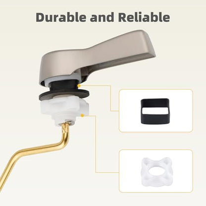 Universal Metal Toilet Handle Lever Replacement, Side Mount, Brushed Nickel | Solid Brass Toilet Flush Handle Compatible with Kohler/American Standard/ TOTO/Gerber, Stainless Steel Chain, Easy to Install - color: Brushed Nickel, style: Side Mount Design