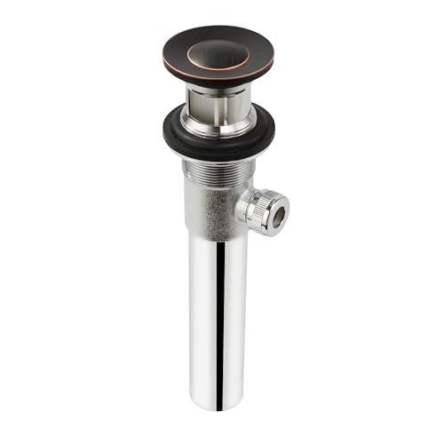 Purelux Bathroom Faucet Vanity Sink Metal Pop-Up Drain Stopper Assembly with Lift Rod and Overflow, Oil Rubbed Bronze Finish - color: Orb