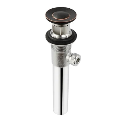 Purelux Bathroom Faucet Vanity Sink Metal Pop-Up Drain Stopper Assembly with Lift Rod and Overflow, Oil Rubbed Bronze Finish - color: Orb